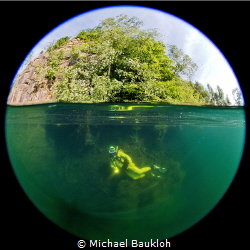 Half and half in the quarry lake by Michael Baukloh 